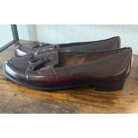 B.O.Q. Men’s 10.5 Penny Loafers Burgundy Leather Made in Italy Tassels Shoes main image 9